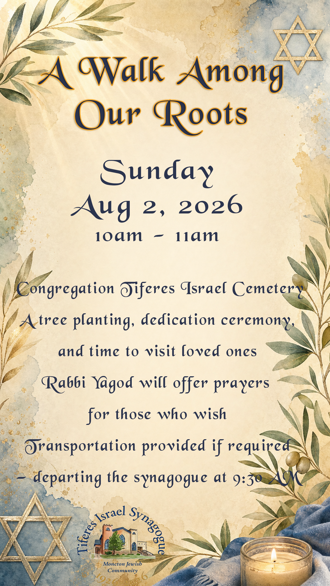 A Walk Among Our Roots Sun Aug 2 -
