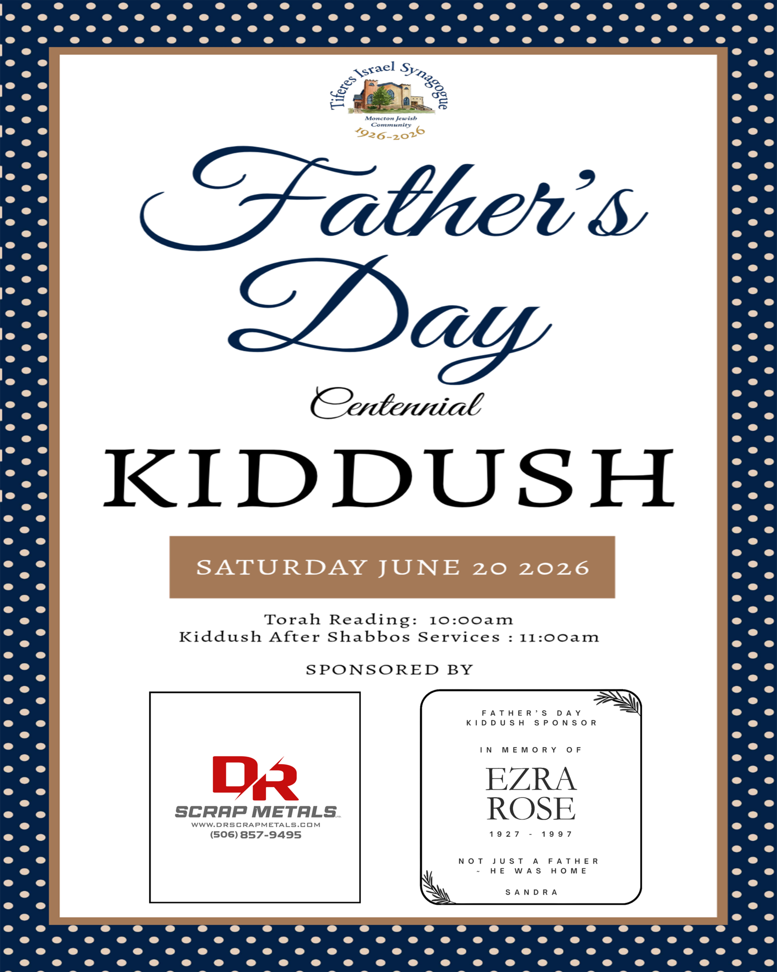 FATHERS DAY KIDDUSH -16 x 20